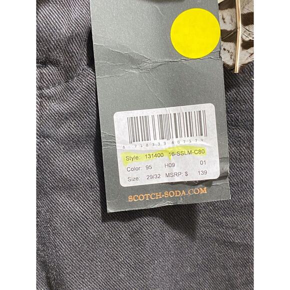 Scotch and Soda Maison Scotch The Skim Super Slim Size 29/32 Black Jeans New - Picture 6 of 16